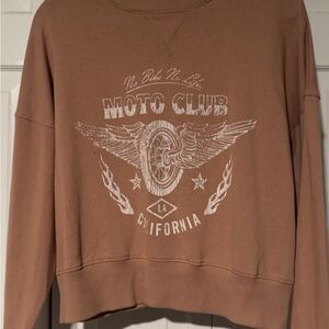 Aeropostale Brown Moto Club Sweatshirt